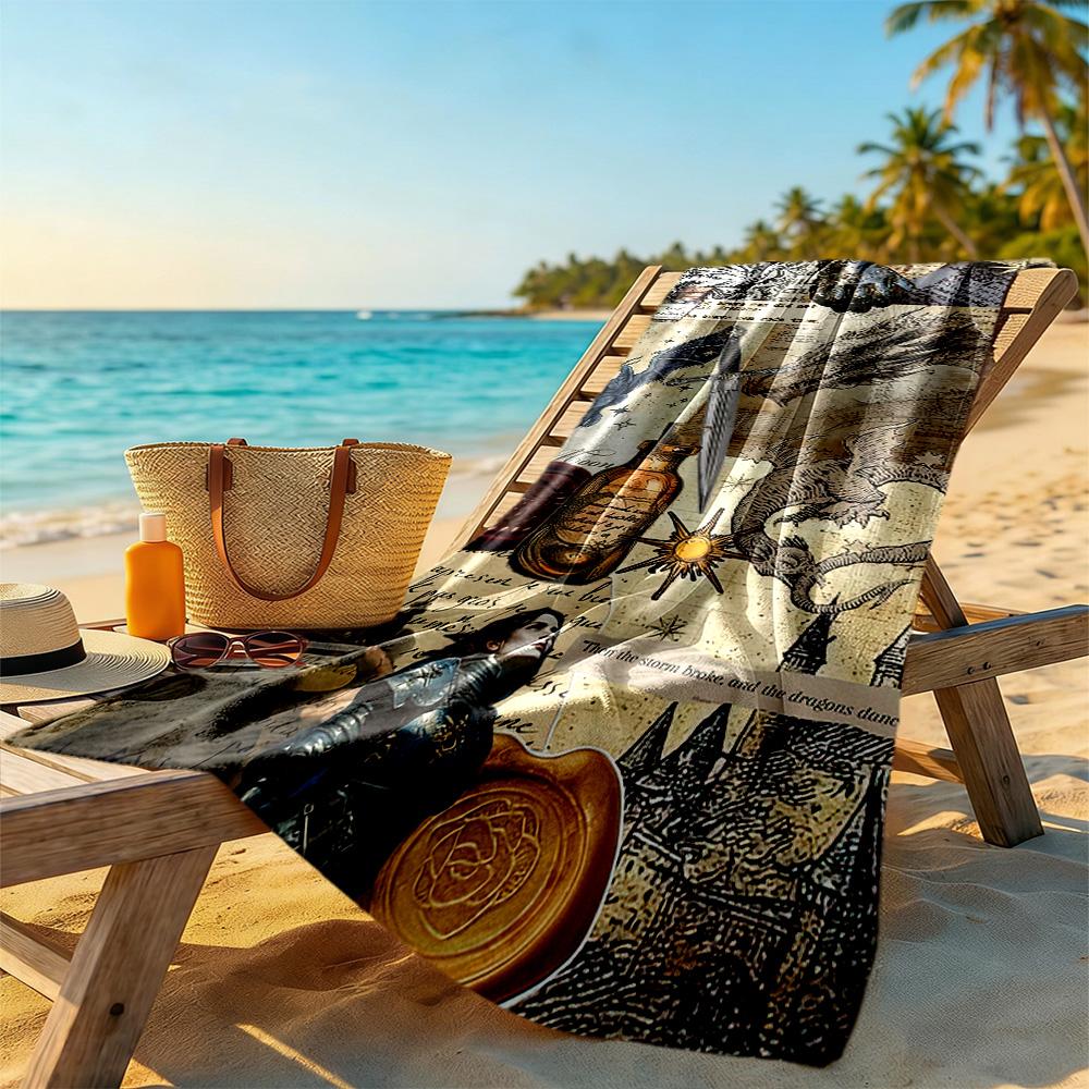 Gothic Style Beach Towel High Absorbency & Quick-Dry Comfortable Lightweight Suitable for Swimming, Gym, Camping, Yoga Vacation