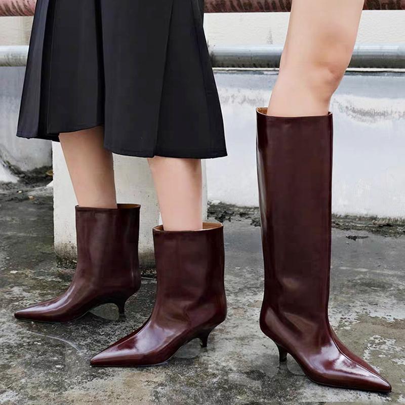 Sexy Pointed Toe High Heels High Boots Women Ankle Boots Dress Party Shoes Designer Brand New Winter Chelsea Pumps Mujer