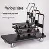Compact Silent Folding Handcart - Portable 4-Wheel Household Flatbed