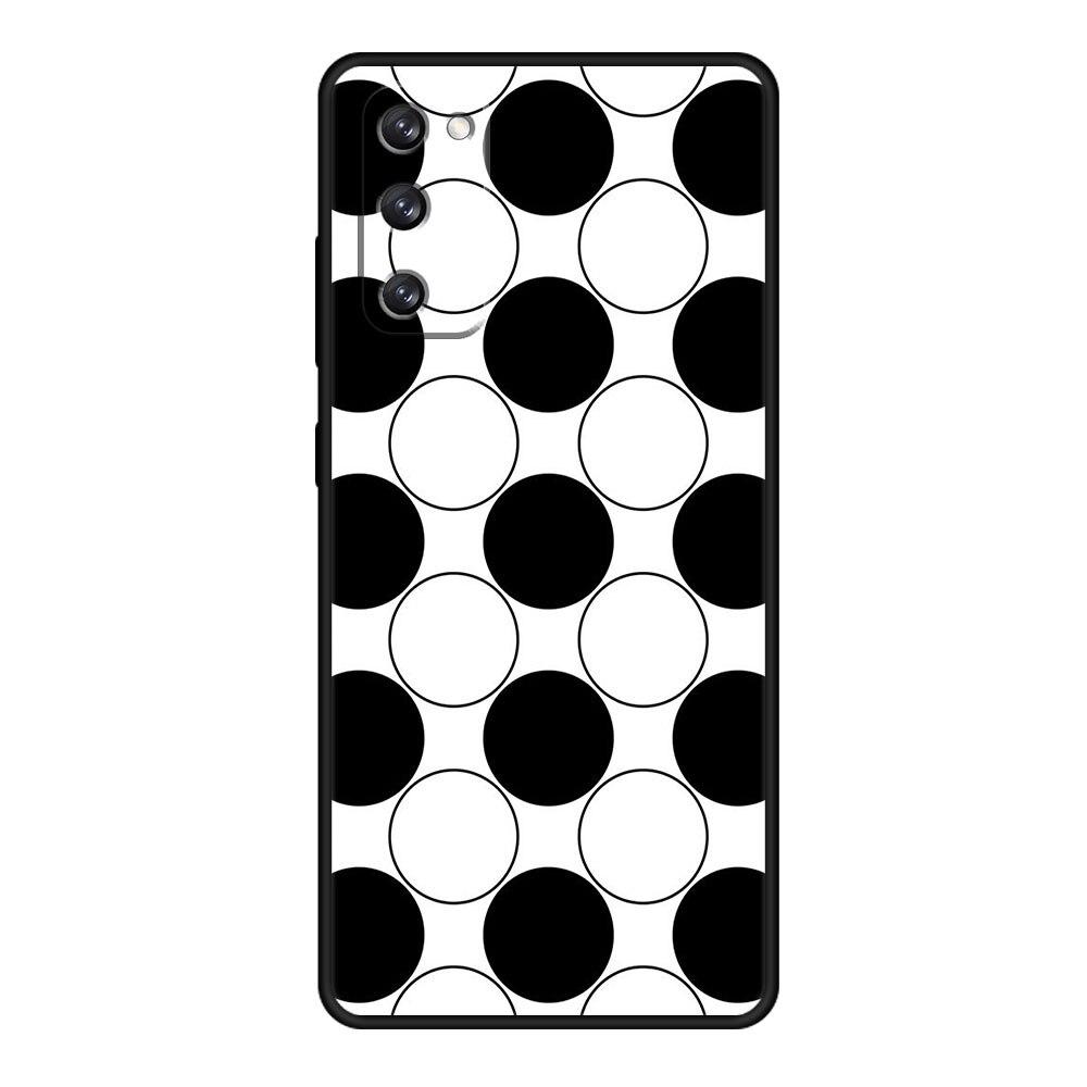For Samsung Galaxy S10e S22 Ultra 5G S8 S21 Plus S10 S7 S9 S20 FE 2022 Phone Case Black and White Polka Dot Silicone Fundas