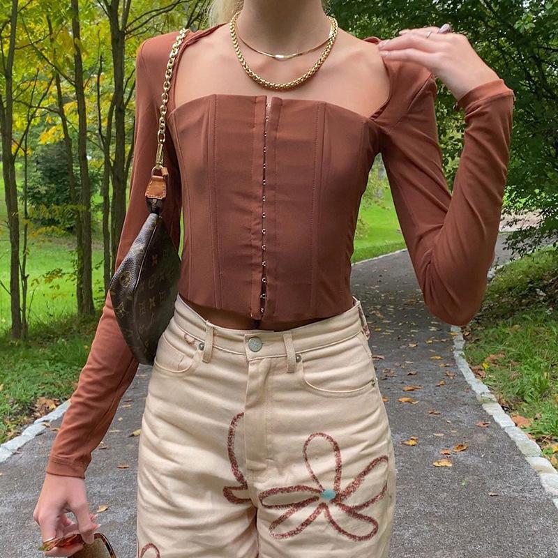 Y2K Summer Clothes Long Sleeve Mesh Tshirts for Women Crop Top Female T-shirt Women's T-shirt Roupas Femininas Tops T Shirt