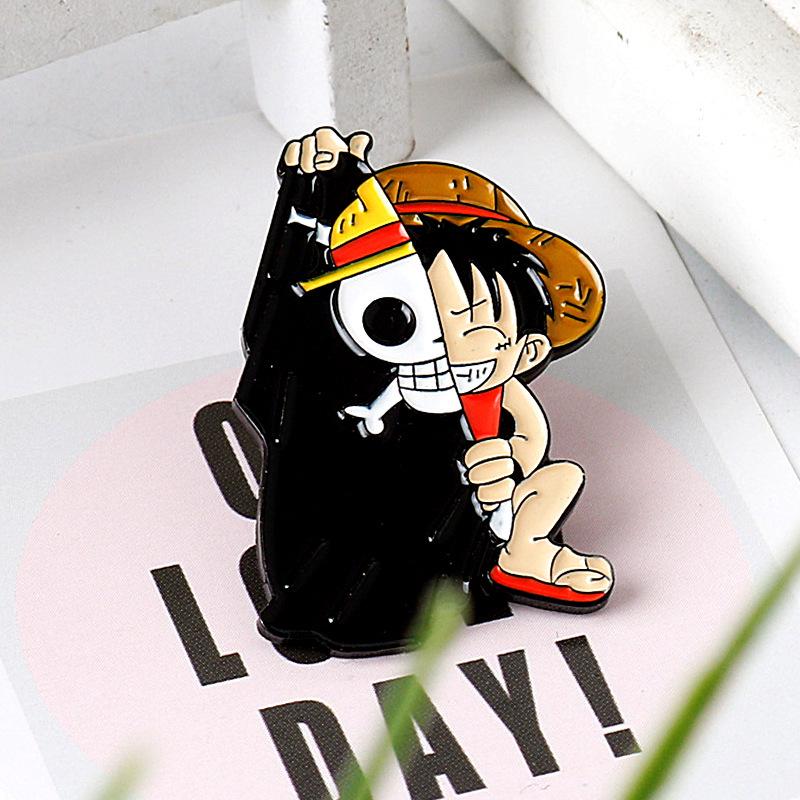 One Piece Luffy & Zoro Piraci Słomkowego Kapelusza Metalowa Broszka Pin