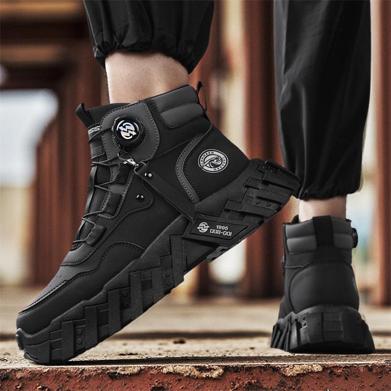 Men Combat Tactical Boots with Straps for Training Waterproof Straps Breathable Multifunctional Motorcycle Outdoor Hiking Shoes
