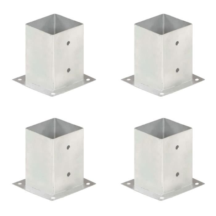 VidaXL Ancres de poteau 4 pcs Métal galvanisé 101 mm