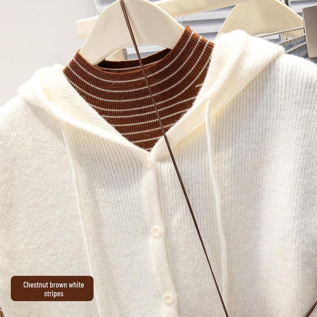 Women's Cotton Cocoon Half-High Collar Knitwear - Slim Fit Solid Color Base Layer Top (Spring/Autumn 2026)