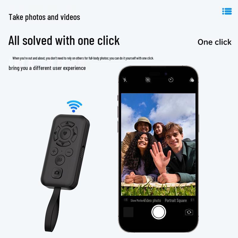 Smart Bluetooth Remote: Multifunctional Zoom, TikTok Controller, Rechargeable Phone Photography & Video Page Turner.