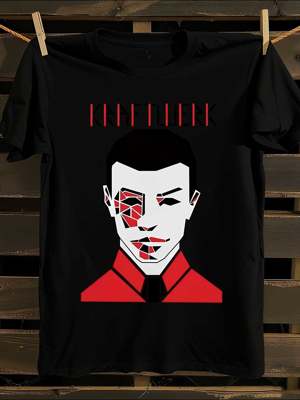 

Футболка с логотипом группы Kraftwerk Мужская футболка Женские футболки с принтом букв Футболка с коротким рукавом Повседневная уличная футболка Топ XXXXL
