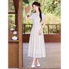 XinFeiYu New Chinese Style Linen Blend Jacquard A-Line Dress