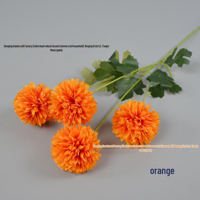 

Искусственный стебель хризантемы с 4 головками для свадебного и комнатного декора