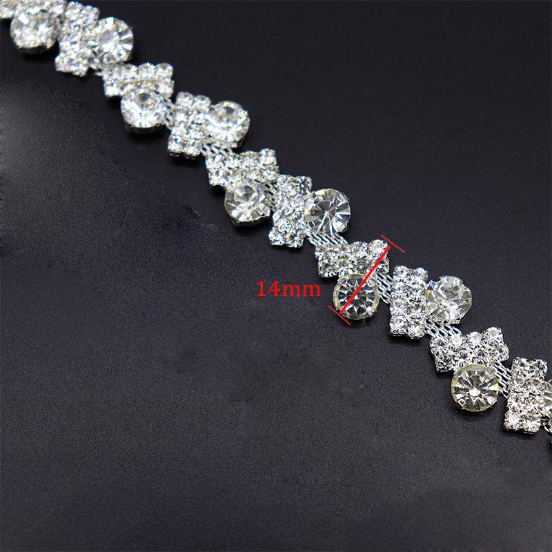 

10Yards Rhinestone Trim Tassel Chain Flower Shape Diamond Crystal Clothing Party DIY Wedding Rhinestone Ribbon Gift Decoration серебряный