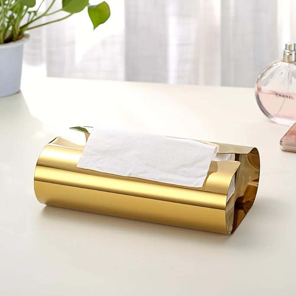Stainless Steel Tissue Box Living Room Desktop Napkin Holder Table Decoration Tissue Case Storage Box  Kitchens Accessories