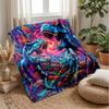 Dinosaur Fantasy Jungle Blanket Personalized Name Flannel Blanket Soft Cozy Plush Throw for Sofa Bed Lightweight Home Decor