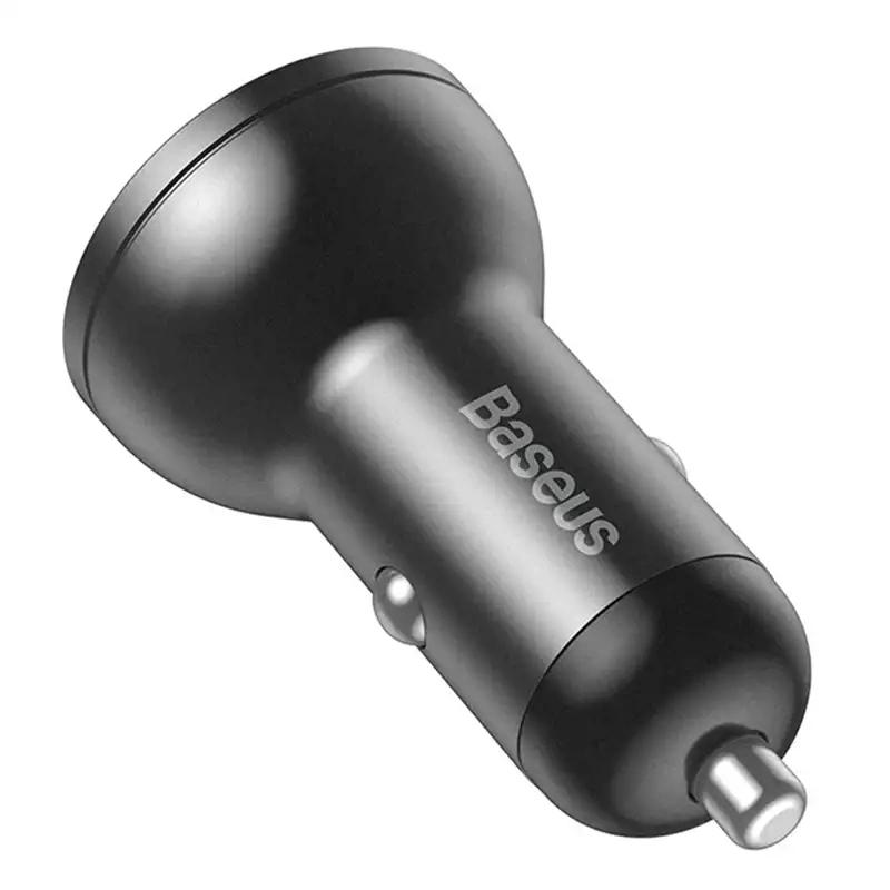 Ładowarka Samochodowa Baseus Z Wyświetlaczem, 2X Usb, 4,8A, 24W (Szara)