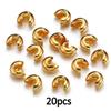 100pcs/20pcs Gold Color Stainless Steel Open Crimp End Beads Covers Stopper Spacer Beads for DIY Jewelry Making Wholesale