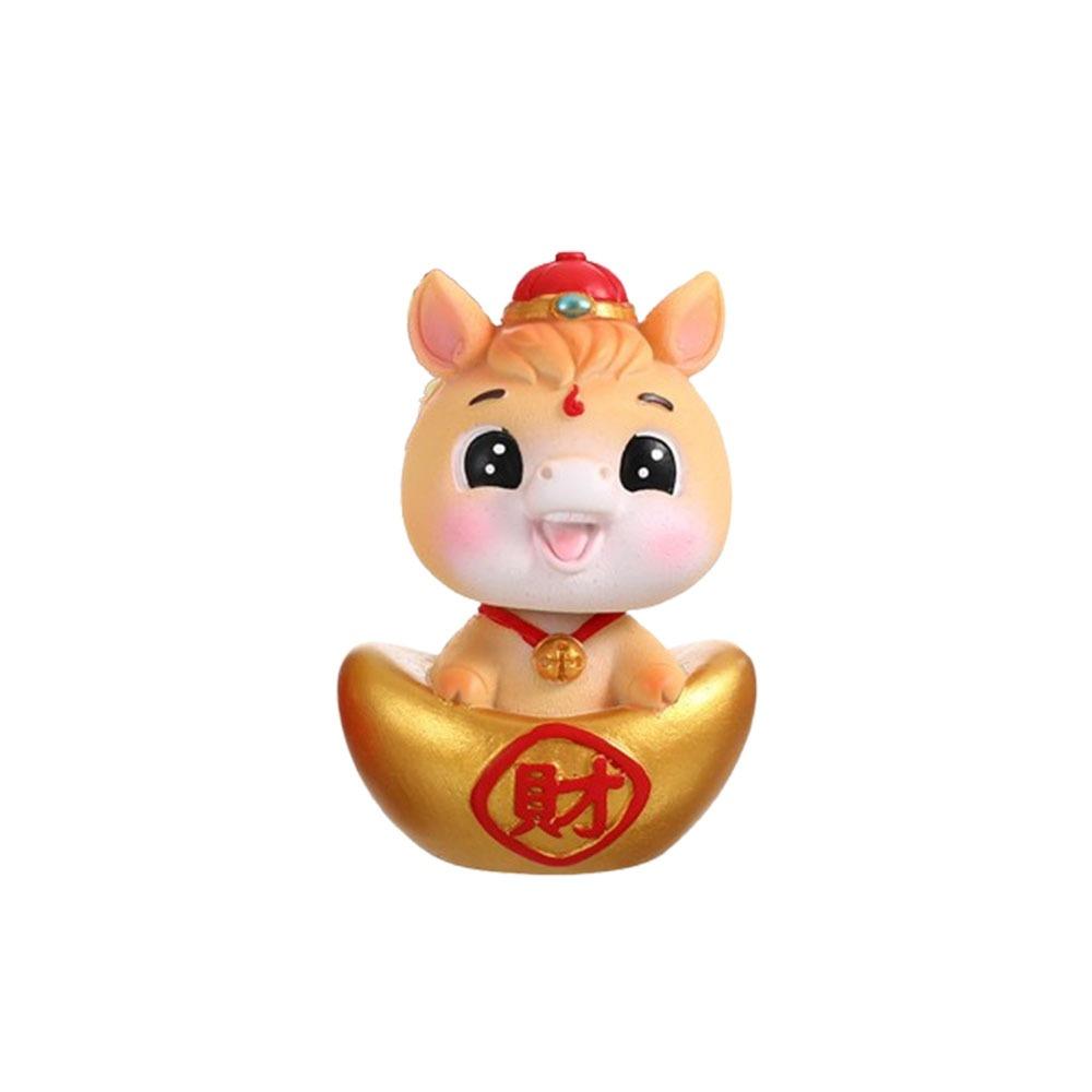Resin 2026 Miniature Horse Figurine Cute Horse Year Mascot Festival Ornament  Car Ornament