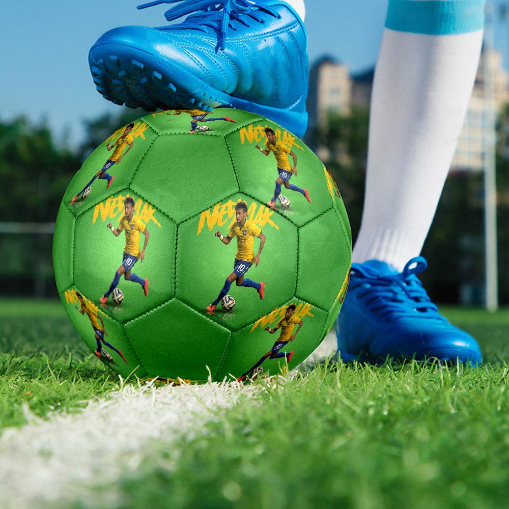 1PC Neymar Graceful Forward Size 5 Soccer Ball PrahaIndoor Soccer Ball Colorful All Ages Machine Stitched PVC Competition Ready Durable High-Bounce