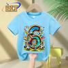 6-year-old boy birthday T-shirt summer kids   short-sleeved casual top children's gift