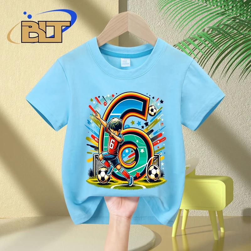 6-year-old boy birthday T-shirt summer kids short-sleeved casual top children's gift