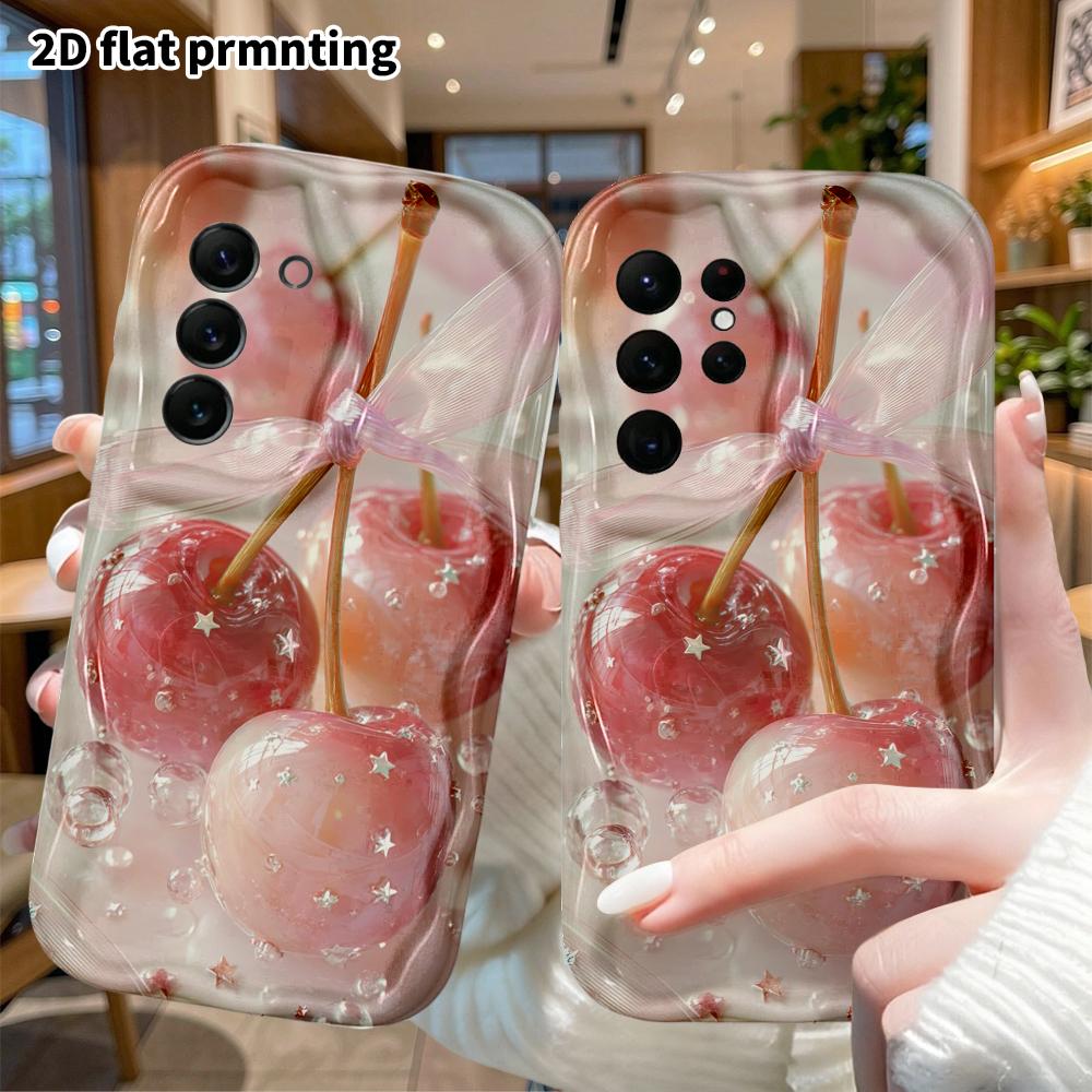 Phone Case: 2D Flat Samsung Galaxy A34 A35 S20 S22 S21 FE Plus Ultra Protective Case, Gradient Cherry, Christmas Halloween Holiday Gift
