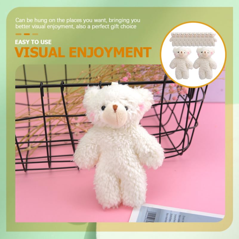 HOLIDYOYO 12-Piece Set Mini Teddy Bear Keychains, Bag Charms, Car Hanging Accessories for Women, Approx. 4.7 x 2.4 x 1.6 Inches