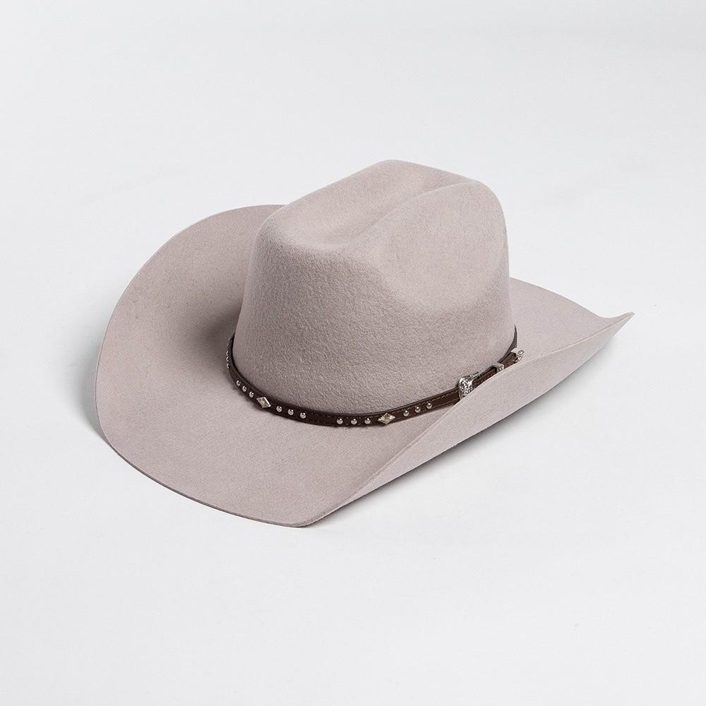 100% Wool Wool Cowboy Hat Wide Brim Studded Leather Band Wide Brim Fedora Hat Curling Brim Decorative Buckle Fashion Western Hat