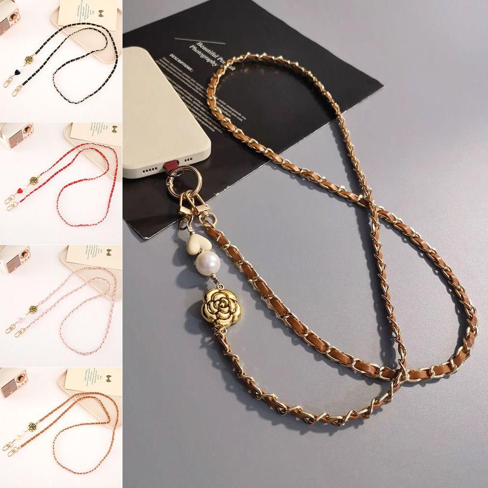 Pearl String Long Bag Chain Leather Crossbody Chain Key Hanging Chain Mobile Phone