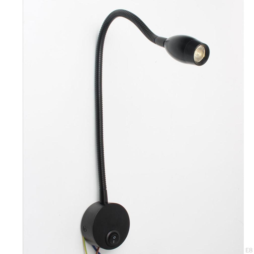 Adjustable Bedside Lamp with Flexible Neck for Reading in Bed