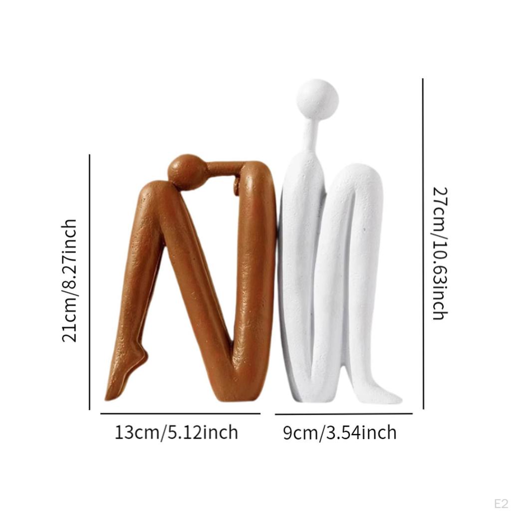 Decorative Bookends 1 Pair Unique Ornament Ideal Gift Thinker Statue Book Stopper Abstract