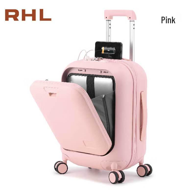 Compact Front-Opening USB Spinner Carry-On Luggage 20 Inch