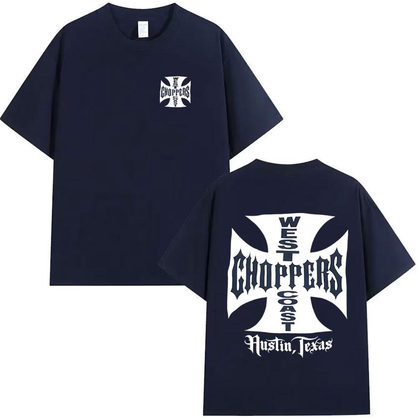 West Coast Choppers Pop Grafické Tričko Letní Vysoce Kvalitní Tričko Pánské Bavlněné Ležérní Krátký Rukáv Kulatý Výstřih Y2K Tričko Streetwear
