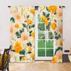Set Of 2 Versatile Polyester Transparent Curtains Home Decoration Vibrant Yellow Watercolor Floral Use Bedrooms Curtain Perfect For Bedroom Decor
