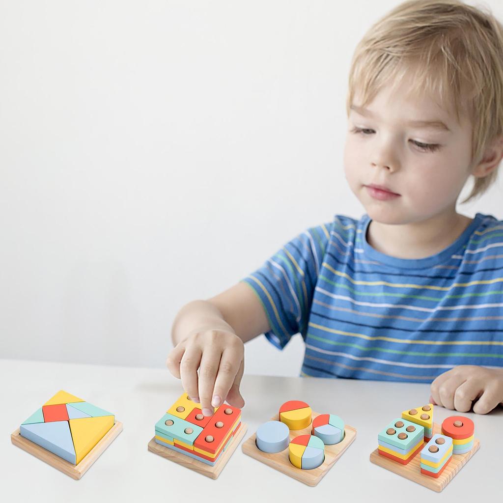 China Wooden Geometric Lion Shape Color Recognition Block Educational Sorting Stacking Baby Toys - View #12