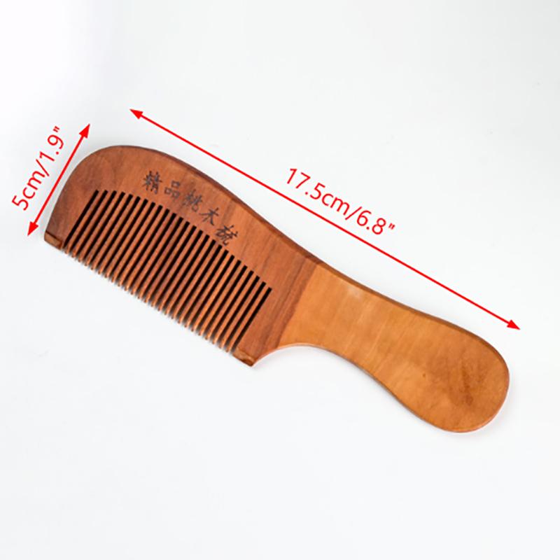 1 Stück natürlicher Pfirsichholzkamm, geschlossene Zähne, antistatische Kopfmassage, Bart- und Haarpflegewerkzeug, Schönheitszubehör, Friseur, Damenfrisuren