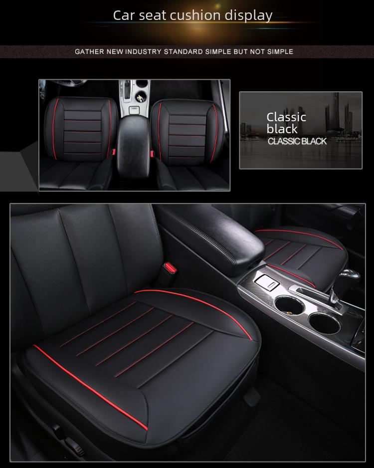 Universal Car Seat Cushion Set: Luxury Nappa Leather, All-Season, Backless Design, Fits Five Seats