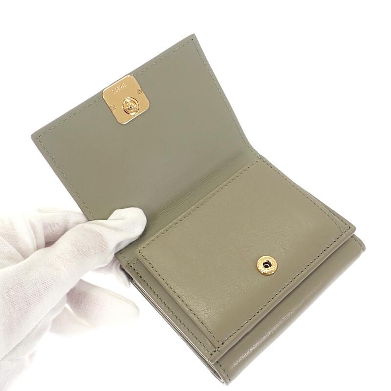 Loewe C821TR2X10 Tri-fold Wallet Eucalyptus Green Women