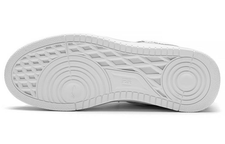 Li Ning Leather Fashion Abrasion Resistant Breathable Low Top Skateboard Shoes Men's White Green AGCS199-2