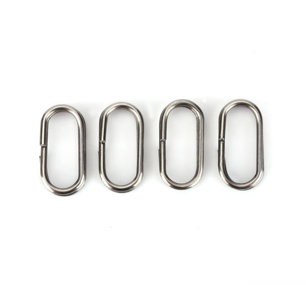 100Pcs Stainless Steel Oval Split Rings Swivel Snap Fishing Tackle Connector(10x19mm)