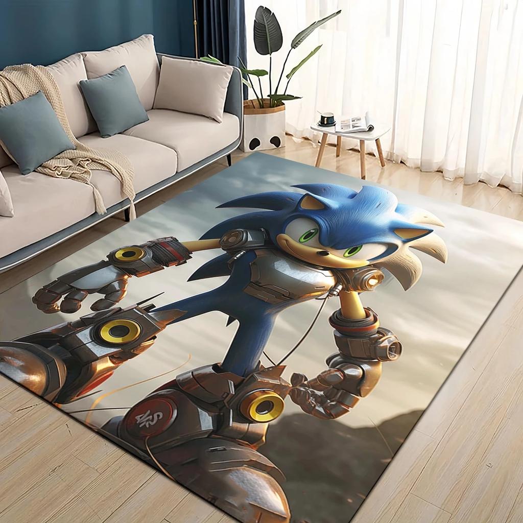 Cartoon 3D S-Sonics Retro Carpet Rug for Living Room Bedroom Home Sofa Decoration,Kids Play Non-slip Floor Mat