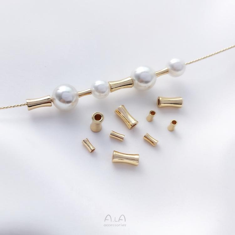 14K Gold-Plated Bamboo Tube Beads for DIY Jewelry