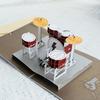 1pc 3D Creative Drum Birthday Card Thank-You Message Card Paper Sculpture Birthday Gift for Children and Friends Party Supplies