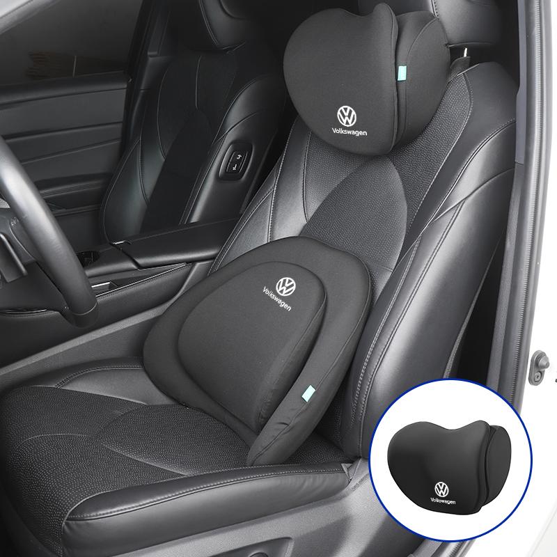 BAG1 Car Stickers Cushion Memory Cotton-Padded Headrest Lumbar Support For VW Scirocco Jetta Beetle Golf Passat Polo Tiguan Touran