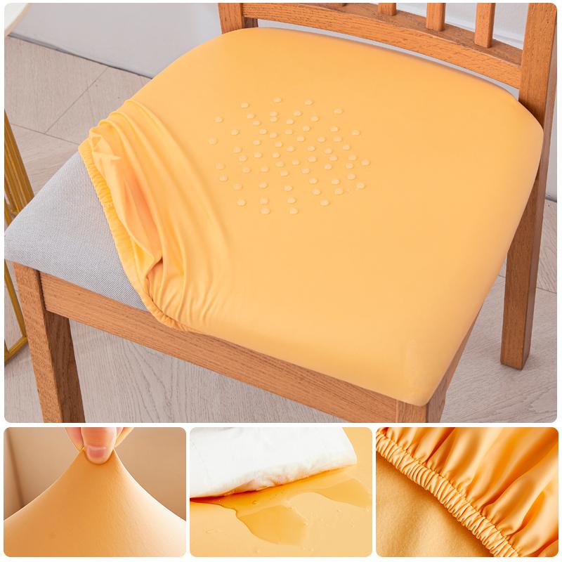 Waterproof Chair Seat Covers Pu Leather Dining Room Chair Cover, Stretch Chair Cover For Dining Room Chair Slipcover For Kitchen