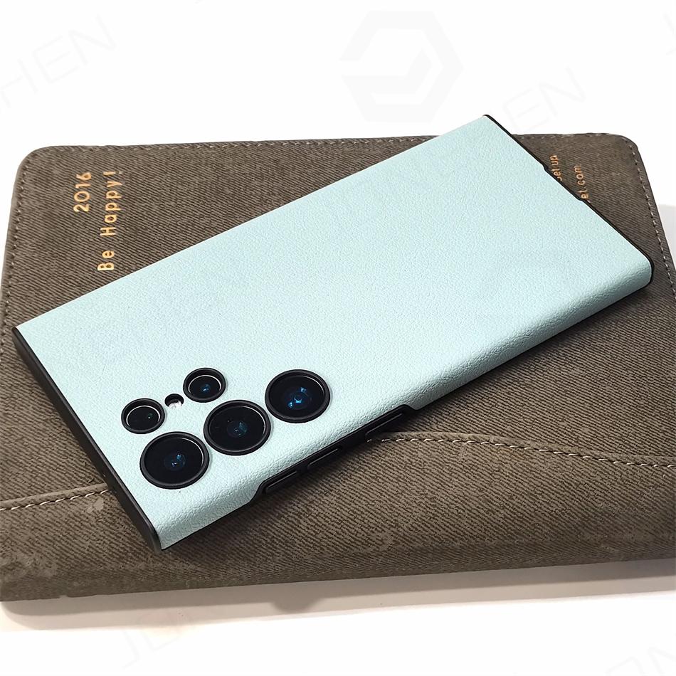 For Samsung Galaxy S2 S24 S23 Ultra 24ultra Leather Curved Case Business Ultra Thin All Inclusive Shockproof Pc Cover