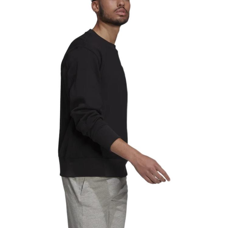 Adidas Sweatshirts Men's Black Crew Neck Moderate Regular H45395