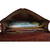 Leather Briefcase Messenger Bag 18 In Laptop Satchel Office College Shoulder Bag