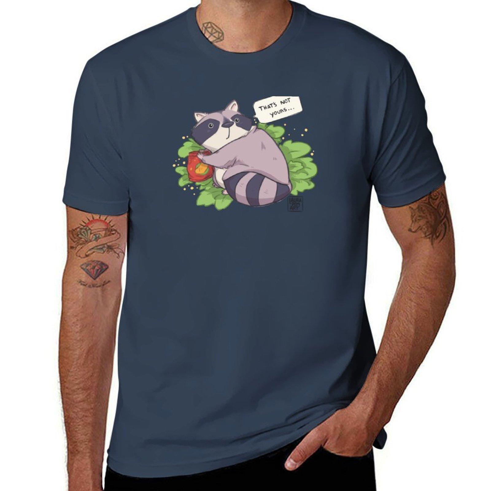 Naughty Raccoon TShirt Plus Size Summer Casual TShirt S