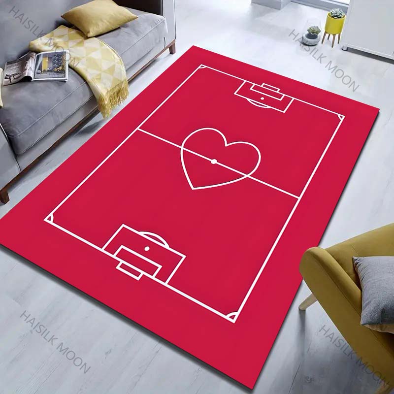 

Multiple sizes Soccer Field Heart Rug Pattern Carpet for Living Room Bedroom Sofa Home Decor Non-slip Floor Mat Luxury Gift 40cm x 60cm