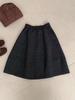 Retro Wool A-line Women's Pleated Slimming Mid-length Skirt - 2025 Korean Minimalist Autumn/Winter Collection