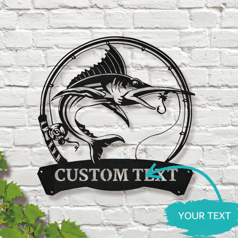 Custom Metal Marlin Wall Art Sign for Fishermen Home Garden Gift