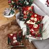 Polyester Cushion Slipcover Santa Claus & Snowman Throw Pillow Cover  for Living Room Sofa